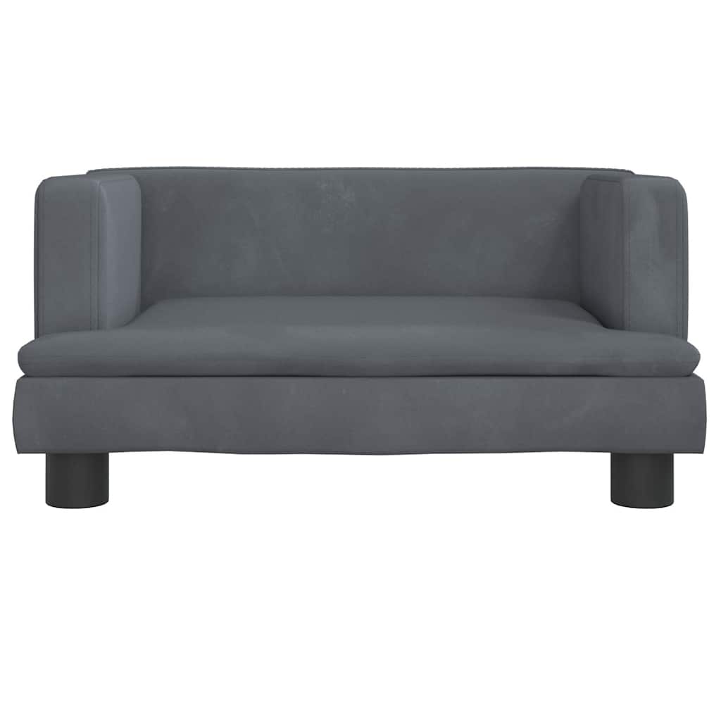 vidaXL Hondenmand 60x40x30 cm fluweel donkergrijs afbeelding