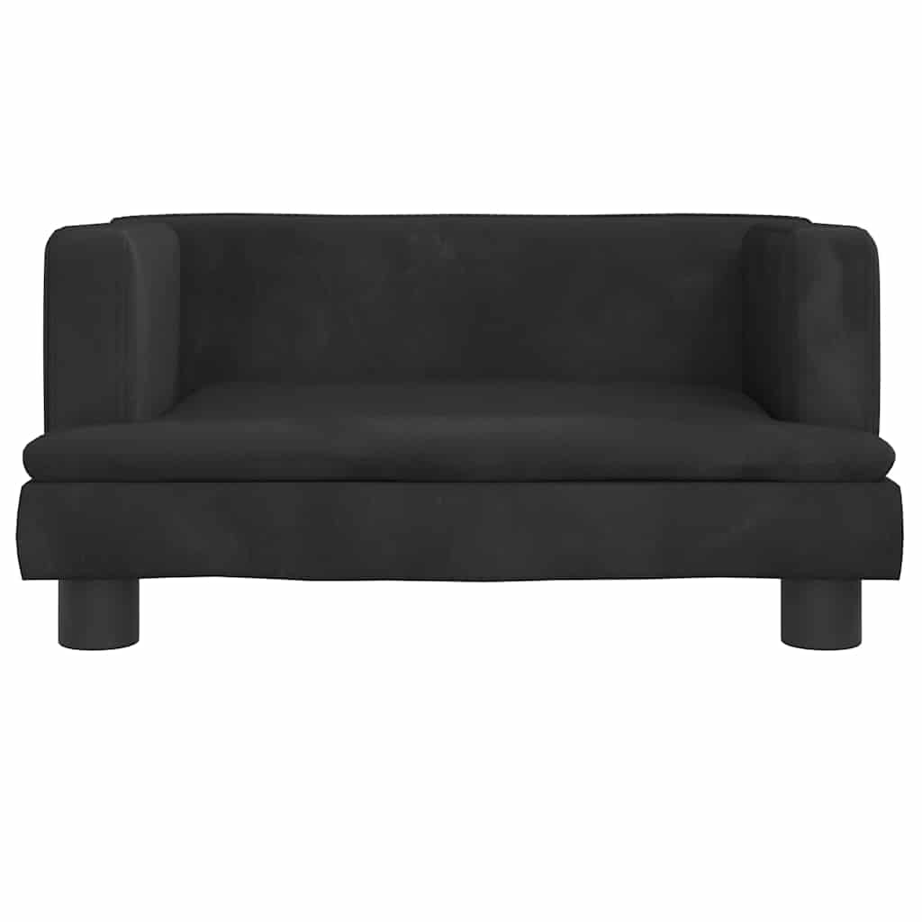 vidaXL Hondenmand 60x40x30 cm fluweel zwart afbeelding