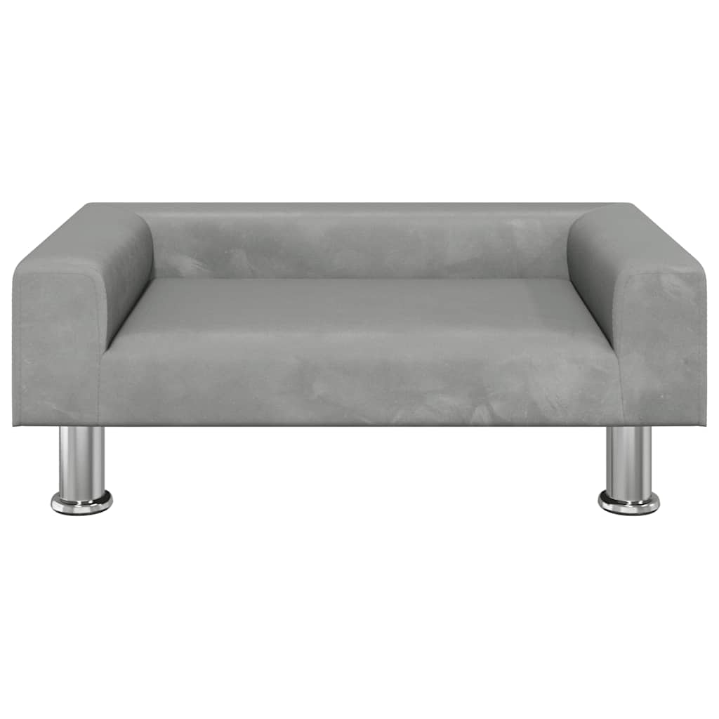 vidaXL Hondenmand 70x45x26,5 cm fluweel lichtgrijs afbeelding