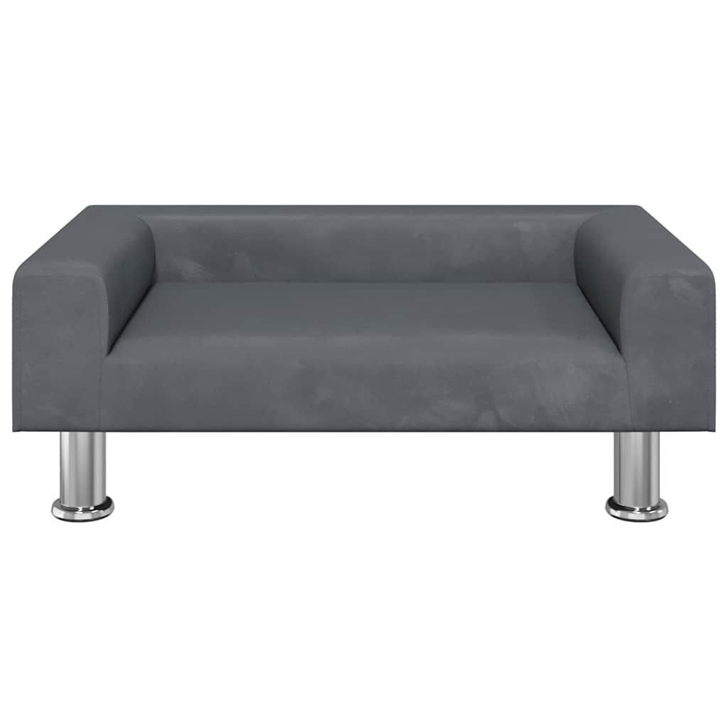vidaXL Pelech pre psa tmavosivý 70x45x26,5 cm zamat