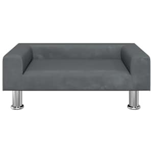 Pelíšek pro psy tmavě šedý 70 x 45 x 26,5 cm samet - obrázek 3