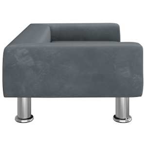 Pelíšek pro psy tmavě šedý 70 x 45 x 26,5 cm samet - obrázek 4