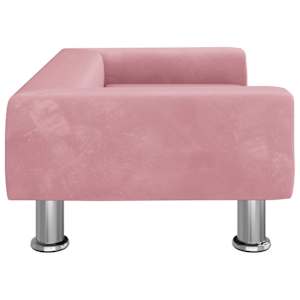 Pelíšek pro psy růžový 70 x 45 x 26,5 cm samet - obrázek 4