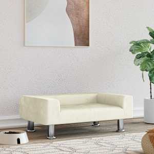 Pelíšek pro psy krémový 70 x 45 x 26,5 cm samet - obrázek 1