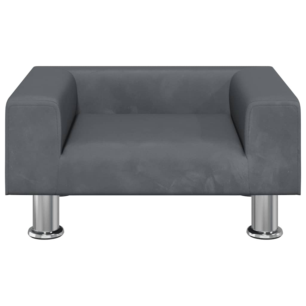 vidaXL Hondenmand 50x40x26,5 cm fluweel donkergrijs afbeelding