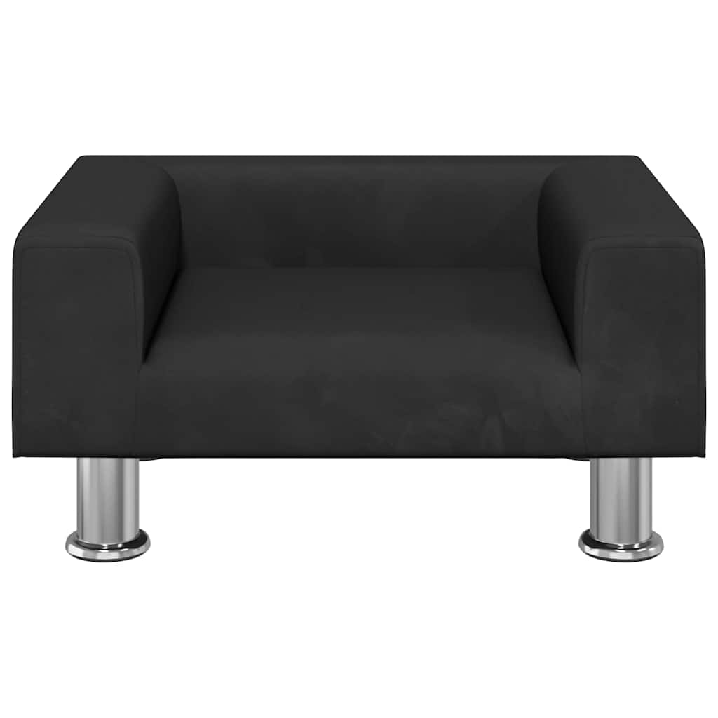 vidaXL fekete bársony kutyaágy 50 x 40 x 26,5 cm