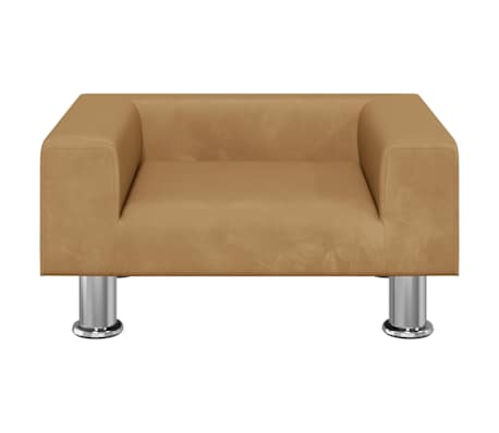 vidaXL Lettino per Cani Marrone 50x40x26,5 cm in Velluto