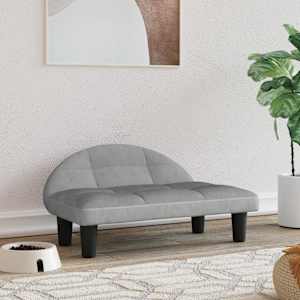 Pasja postelja svetlo siva 70x52x30 cm žamet