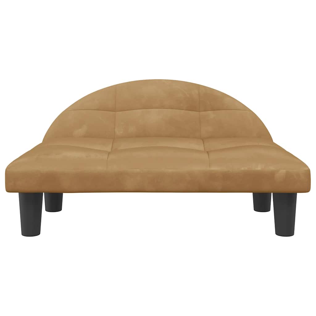 Thumbnail - vidaXL Hundebett Braun 70x52x30 cm Samt