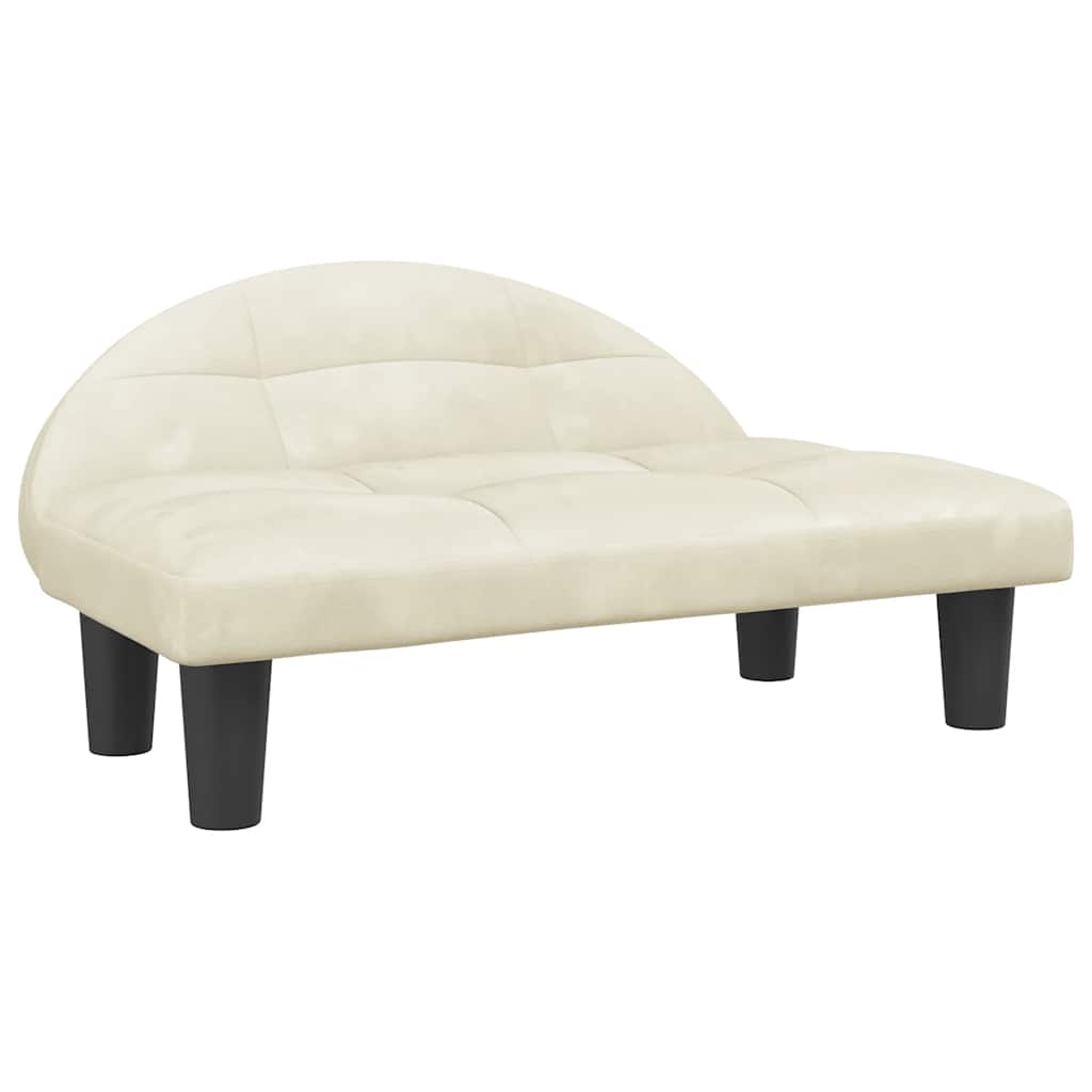 vidaXL Hondenmand 70x52x30 cm fluweel crèmekleurig
