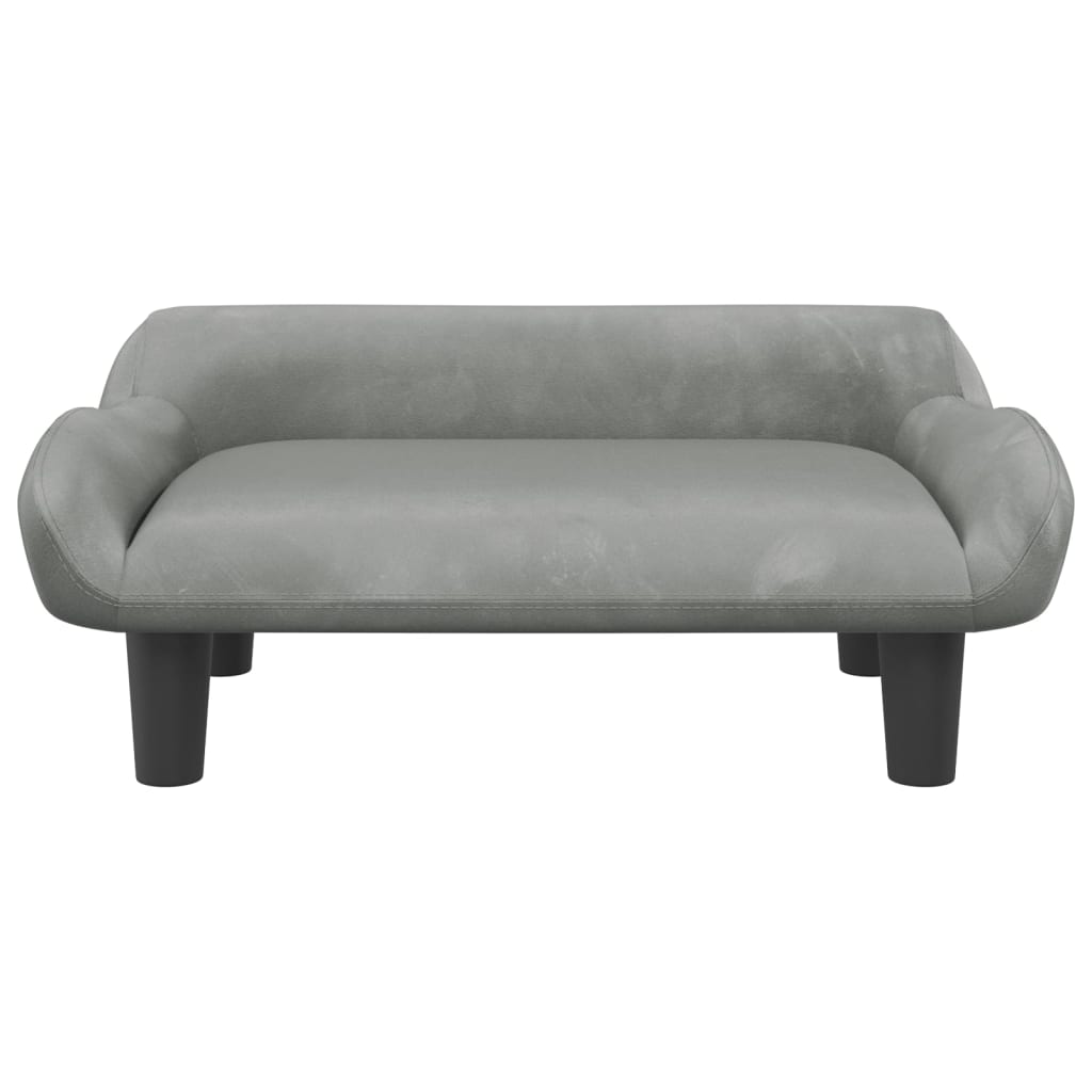 vidaXL Cama para perros de terciopelo gris claro 70x40x24 cm