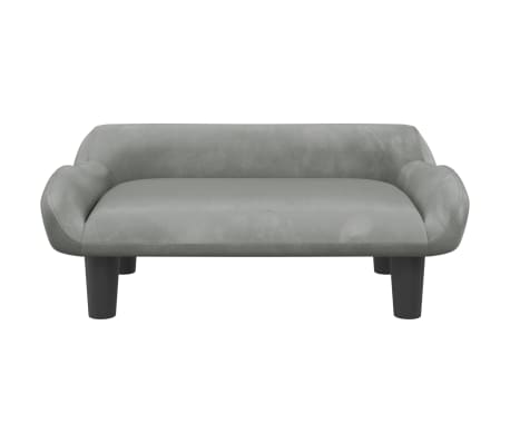 vidaXL Cama para perros de terciopelo gris claro 70x40x24 cm