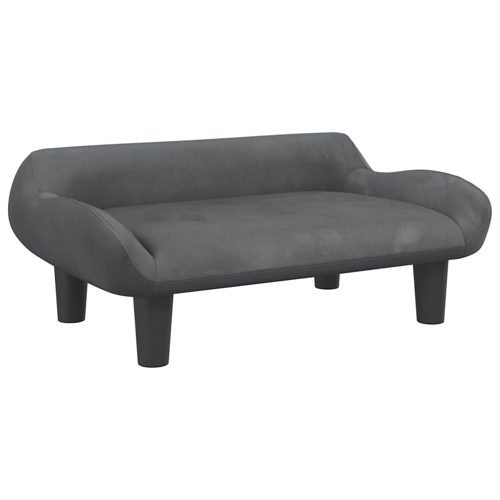 vidaXL Pelíšek pro psy tmavě šedý 70 x 40 x 24 cm samet