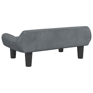 Pelíšek pro psy tmavě šedý 70 x 40 x 24 cm samet - obrázek 5