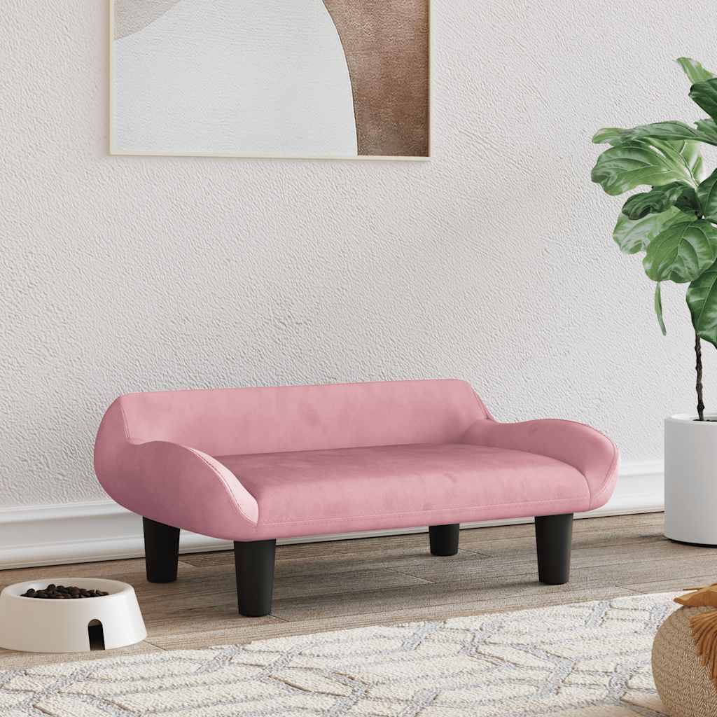 vidaXL Hundebett Rosa 70x40x24 cm Samt