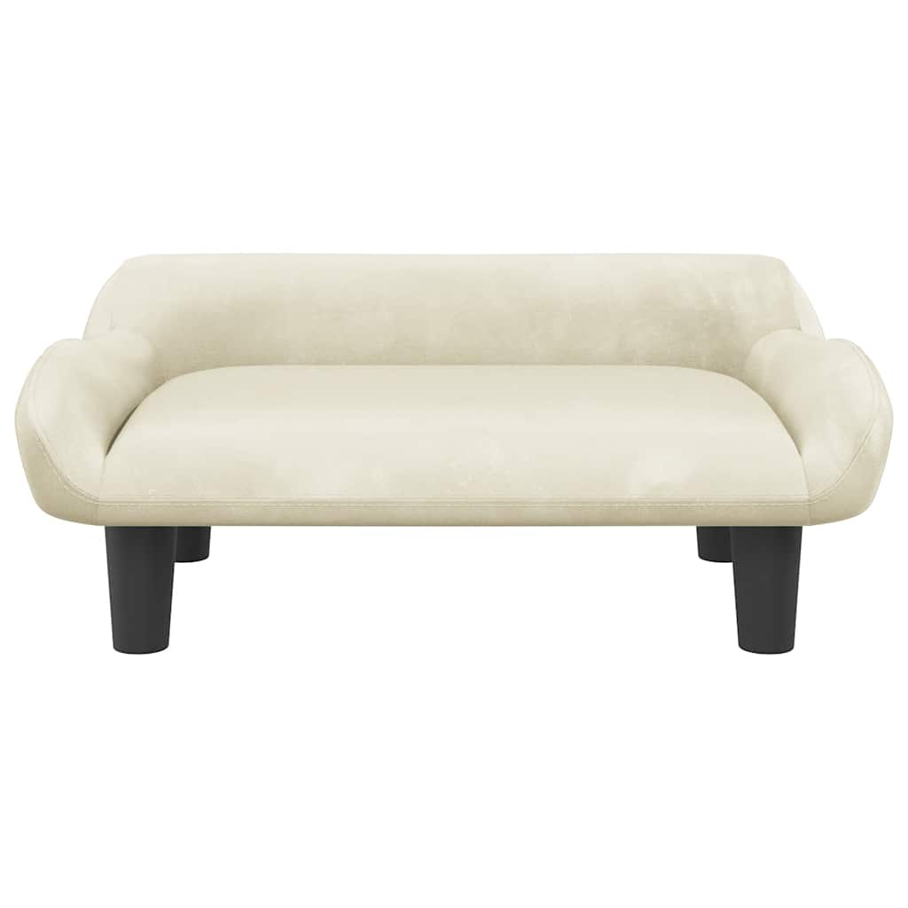 vidaXL Hondenmand 70x40x24 cm fluweel crèmekleurig afbeelding
