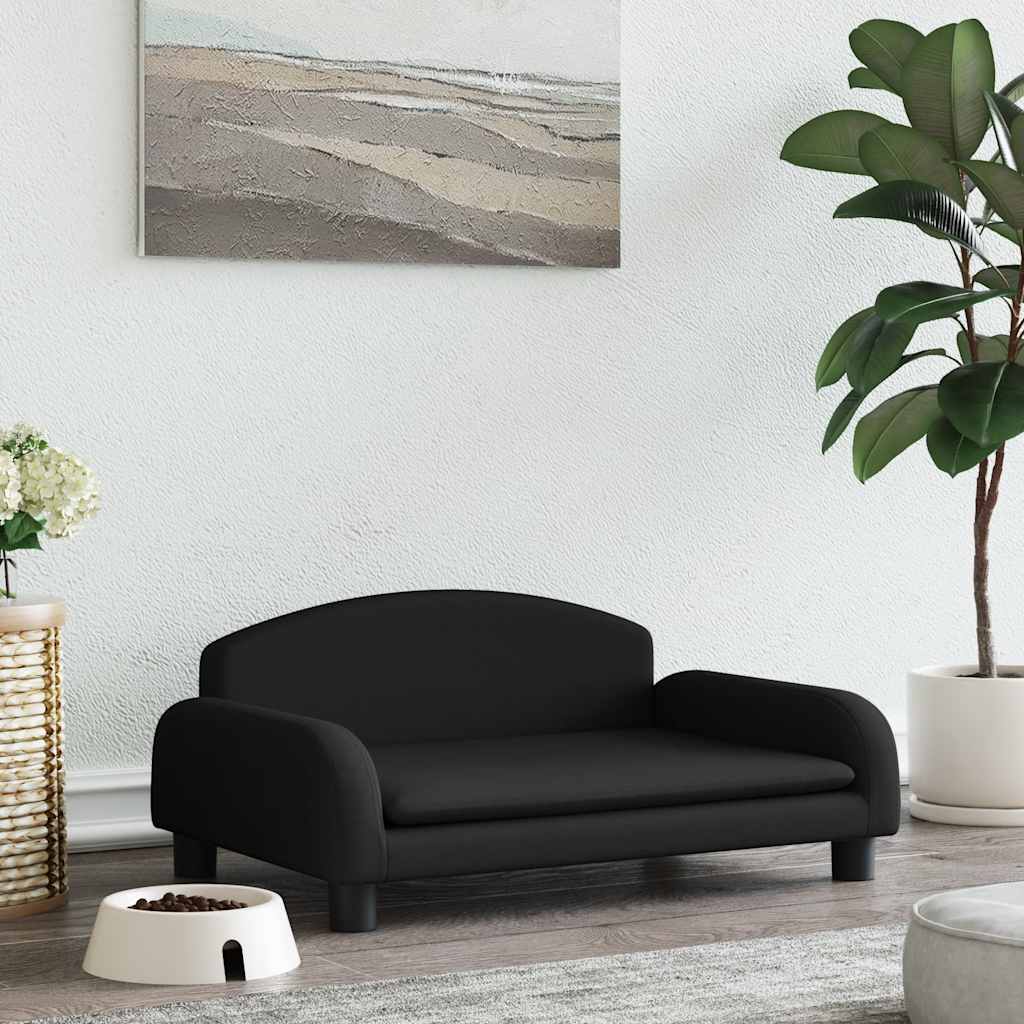 vidaXL Pat de câini, negru, 70x45x30 cm, textil
