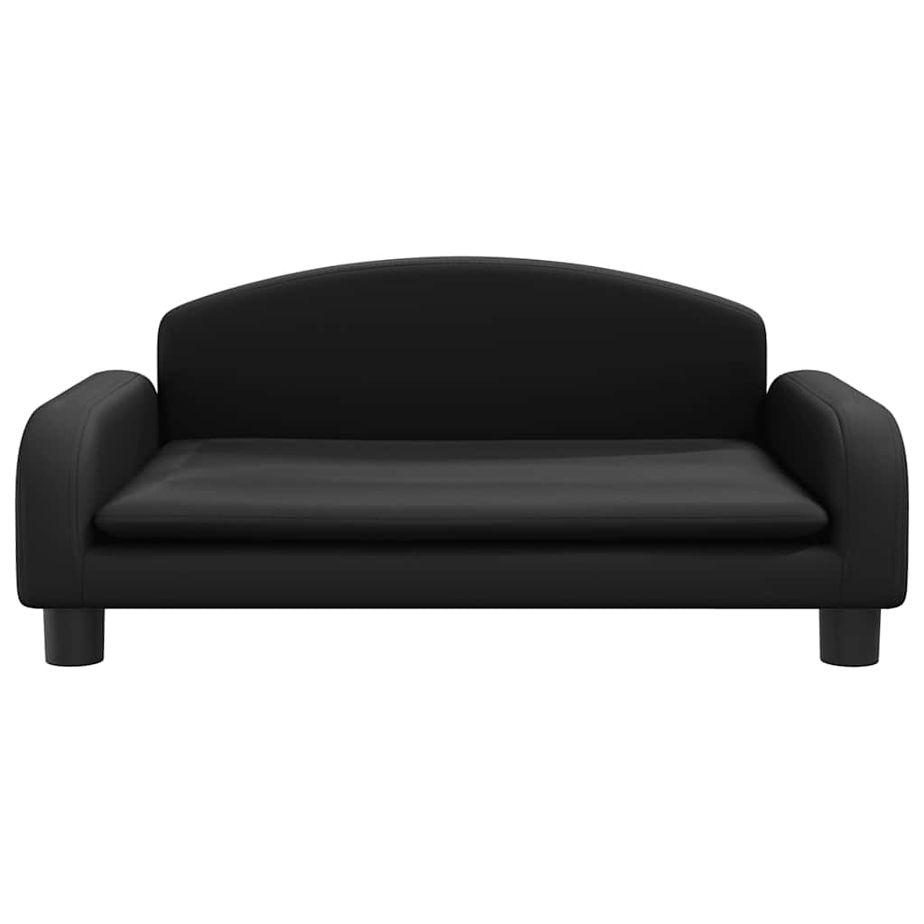 vidaXL Pat de câini, negru, 70x45x30 cm, piele ecologică