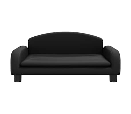 vidaXL Cama para perros de cuero sint&eacute;tico negra 70x45x30 cm