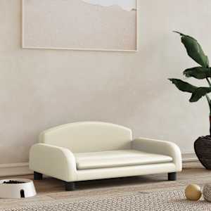 Pasja postelja krem 70x45x30 cm umetno usnje