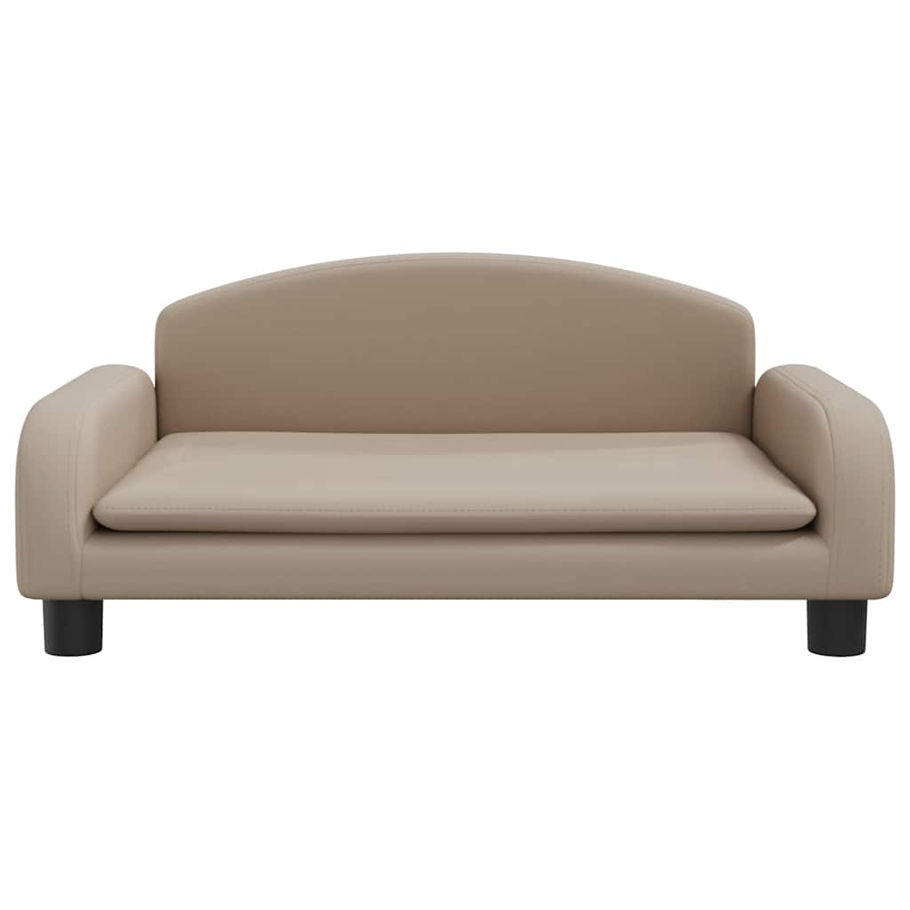 vidaXL Hondenmand 70x45x30 cm kunstleer cappuccinokleurig afbeelding