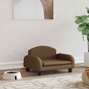 Pasja postelja rjava 50x40x30 cm blago