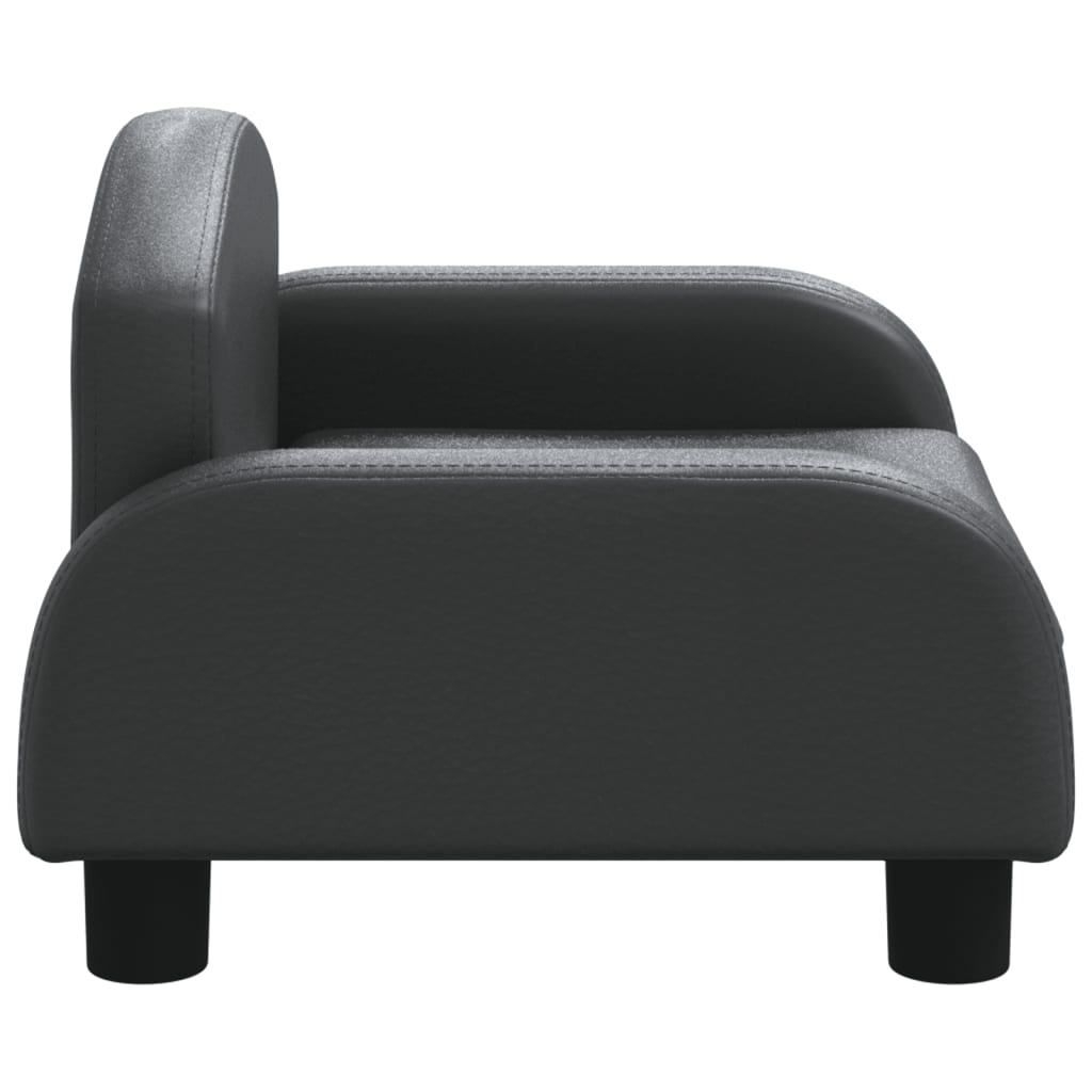 Canapé noir en similicuir pour chien - 50x40x30 cm