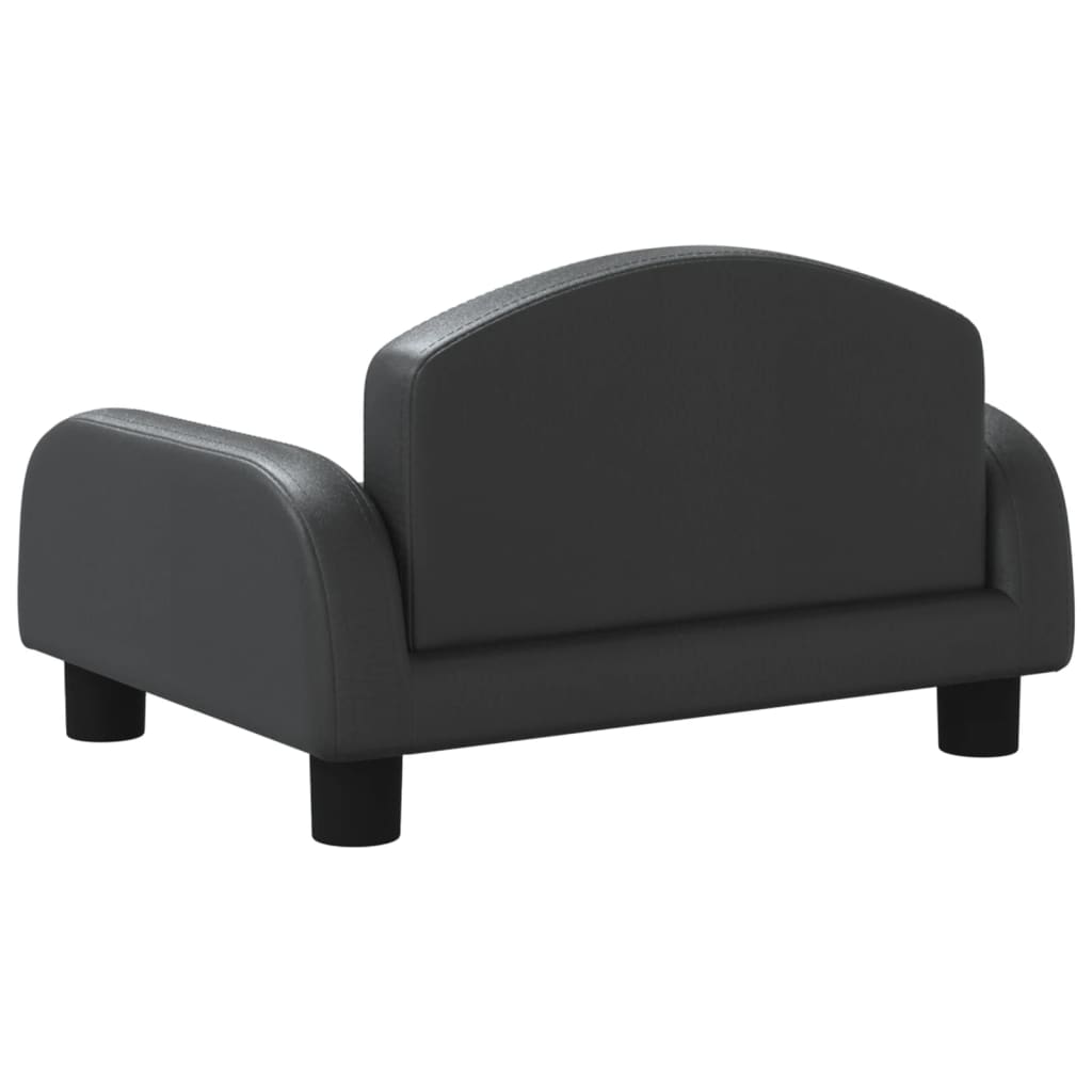 Canapé noir en similicuir pour chien - 50x40x30 cm
