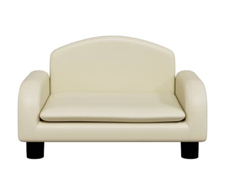 vidaXL Pat de c&acirc;ini, crem, 50x40x30 cm, piele ecologică