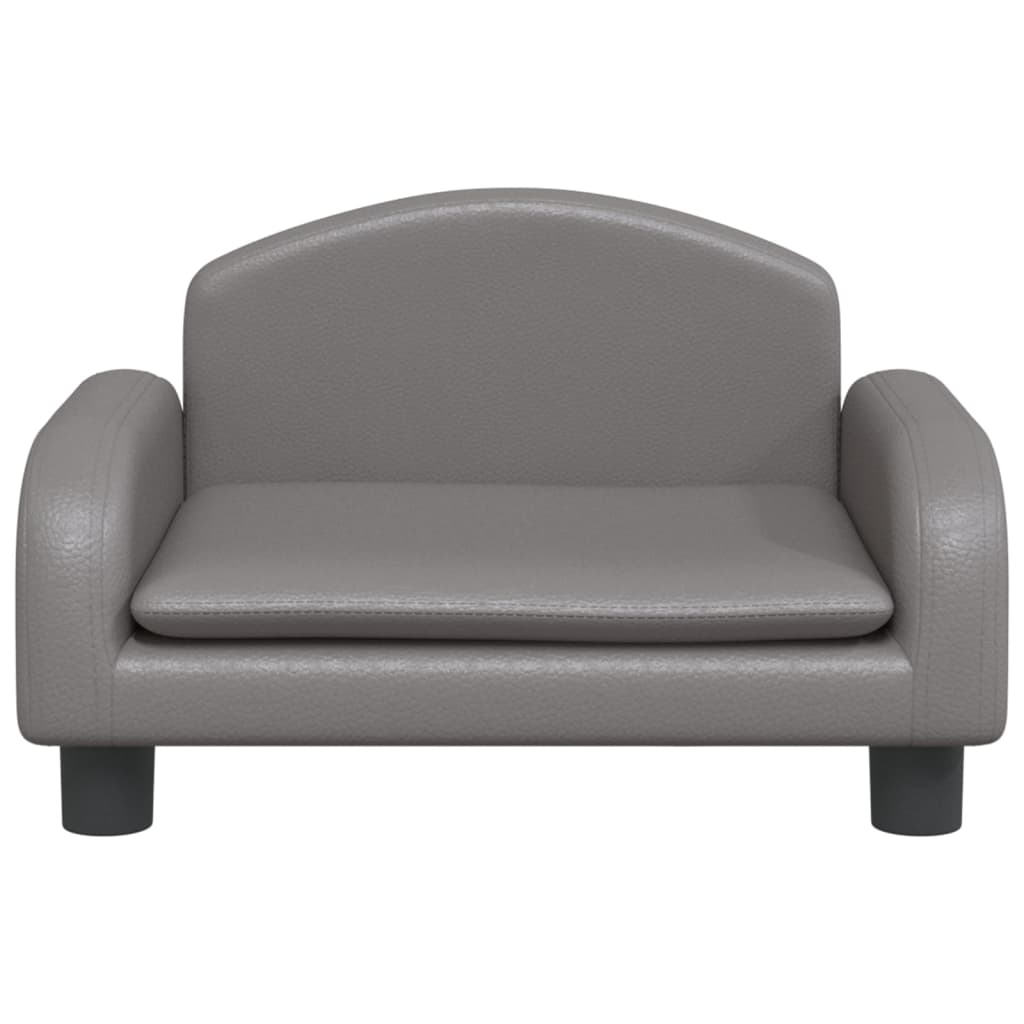 Canapé gris en similicuir pour chien - 50x40x30 cm