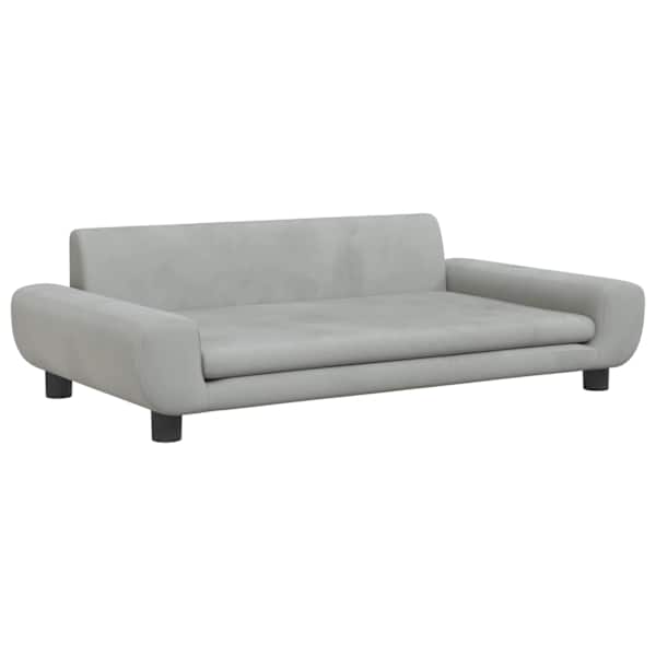 vidaXL koeravoodi, helehall, 100 x 54 x 33 cm, samet
