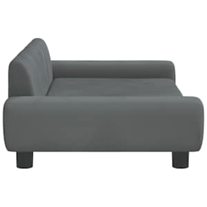 Pelíšek pro psy tmavě šedý 100 x 54 x 33 cm samet - obrázek 4