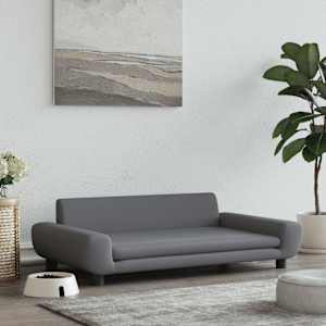 Pasja postelja temno siva 100x54x33 cm žamet