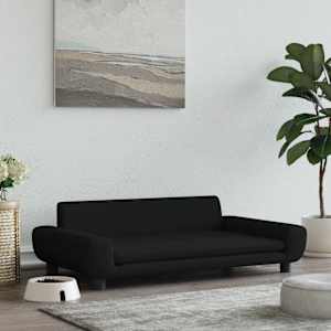 Pelíšek pro psy černý 100 x 54 x 33 cm samet - obrázek 1