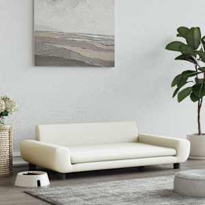 Pelíšek pro psy krémový 100 x 54 x 33 cm samet - obrázek 1