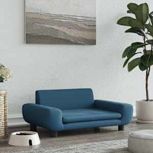 Pelíšek pro psy modrý 70 x 45 x 33 cm samet - obrázek 1