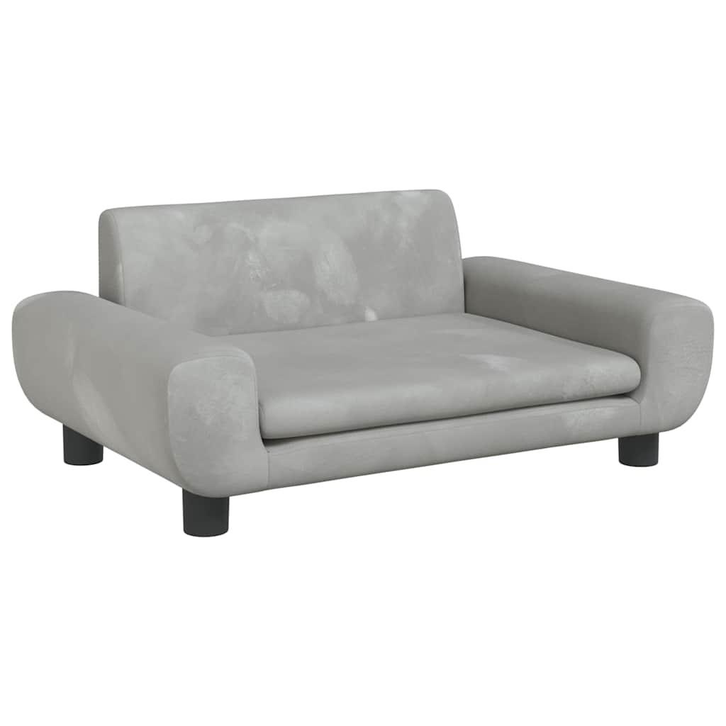 vidaXL Pelíšek pro psy světle šedý 70 x 45 x 33 cm samet