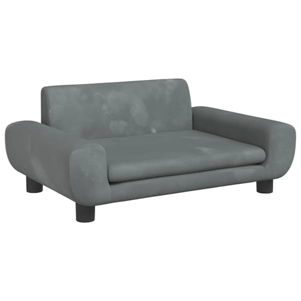 vidaXL koeravoodi, tumehall, 70 x 45 x 33 cm, samet