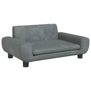 Pelíšek pro psy tmavě šedý 70 x 45 x 33 cm samet - obrázek 2