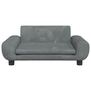 Pelíšek pro psy tmavě šedý 70 x 45 x 33 cm samet - obrázek 3