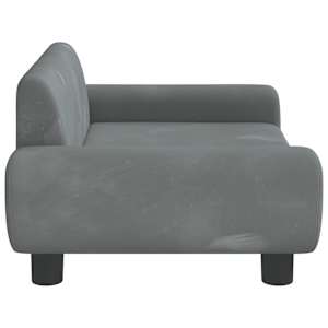 Pelíšek pro psy tmavě šedý 70 x 45 x 33 cm samet - obrázek 4