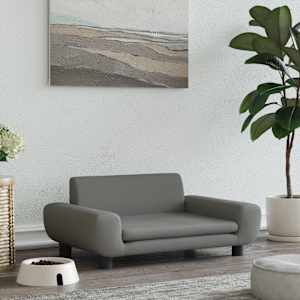 Pelíšek pro psy tmavě šedý 70 x 45 x 33 cm samet