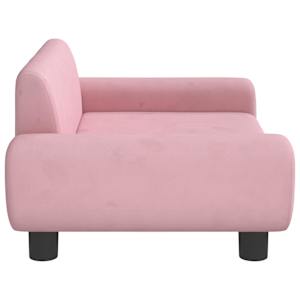 Pelíšek pro psy růžový 70 x 45 x 33 cm samet - obrázek 4