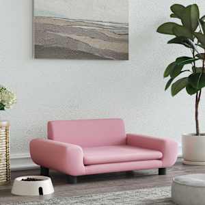 Pelíšek pro psy růžový 70 x 45 x 33 cm samet - obrázek 1