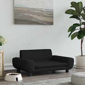 Pelíšek pro psy černý 70 x 45 x 33 cm samet - obrázek 1