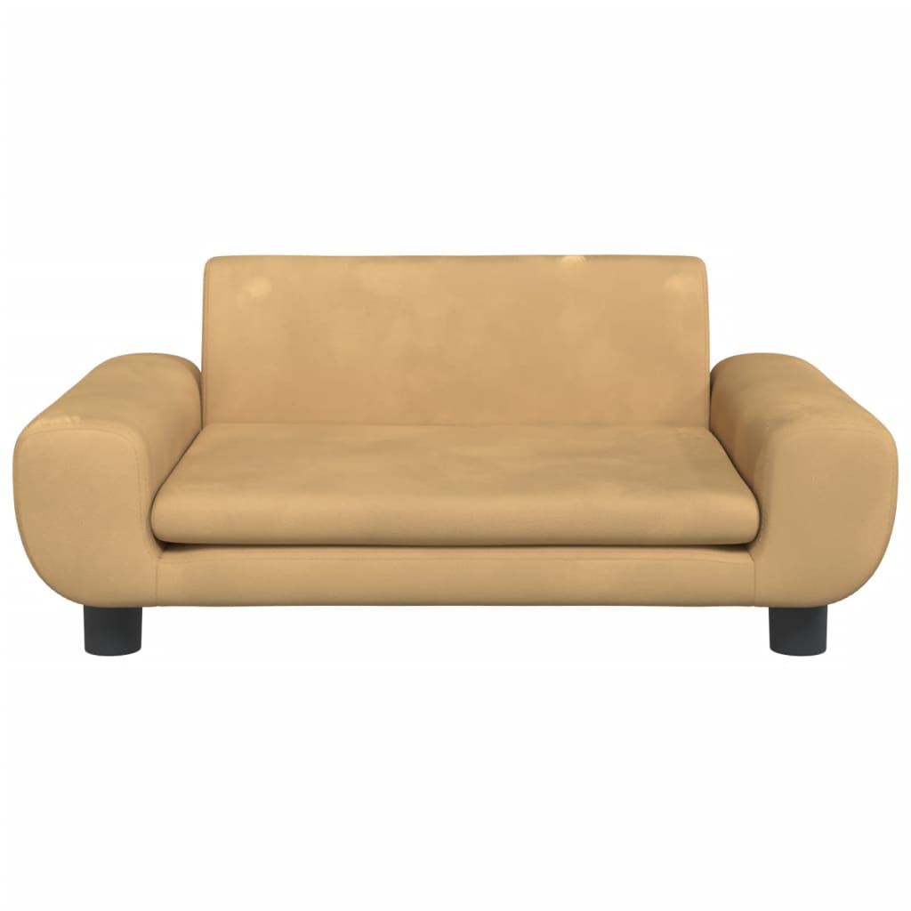 Canapé marron en velours confortable pour chien - 70x45x30 cm