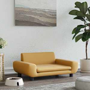 Pelíšek pro psy hnědý 70 x 45 x 33 cm samet - obrázek 1