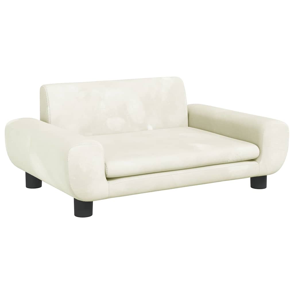 vidaXL Pelíšek pro psy krémový 70 x 45 x 33 cm samet