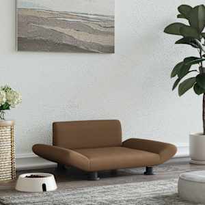 Pasja postelja rjava 70x45x28 cm blago