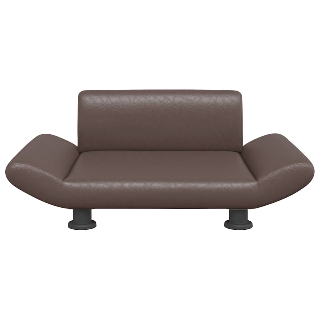 vidaXL Pat de câini, maro, 70x45x28 cm, piele ecologică